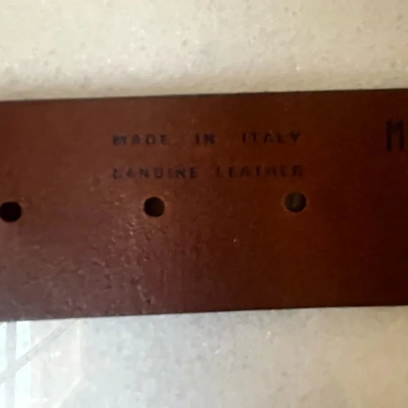 Frank Daniel Buckle Casual 1 1/2" wide Genuine Leather Belt Italy 39.5” Long - Picture 9 of 16